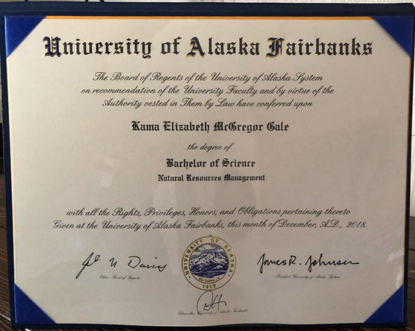 阿拉斯加大学费尔班克斯分校毕业证图片